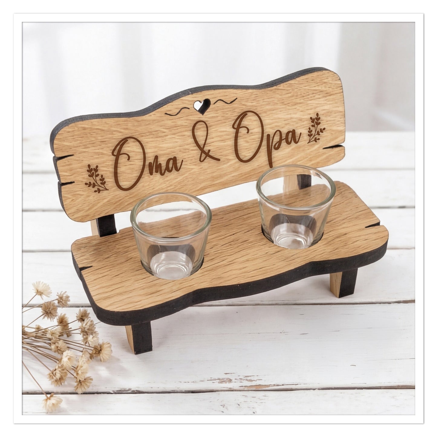 Gravierte Schnapsbank Oma & Opa