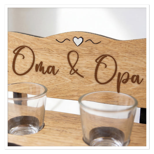 Gravierte Schnapsbank Oma & Opa