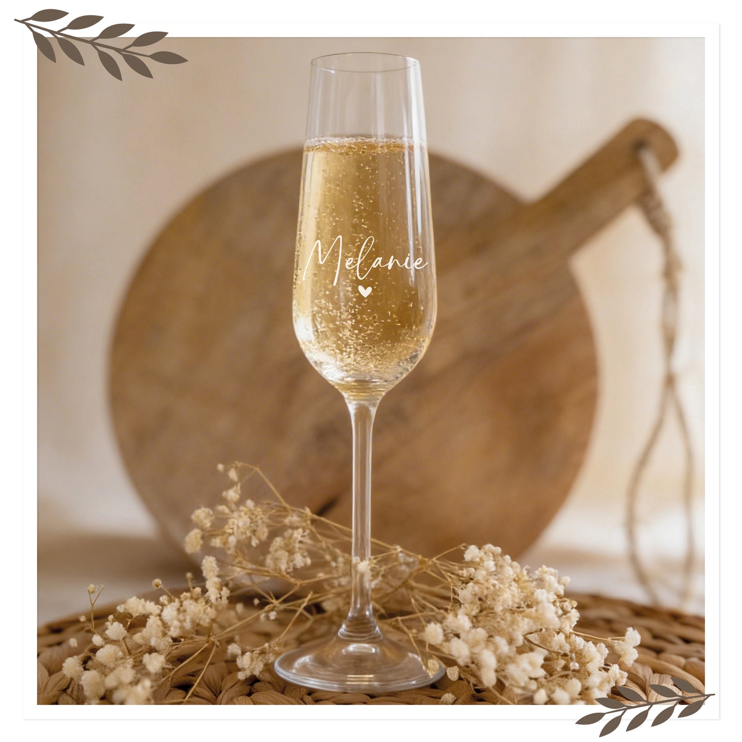 Personalisiertes Sektglas mit Name & Herz