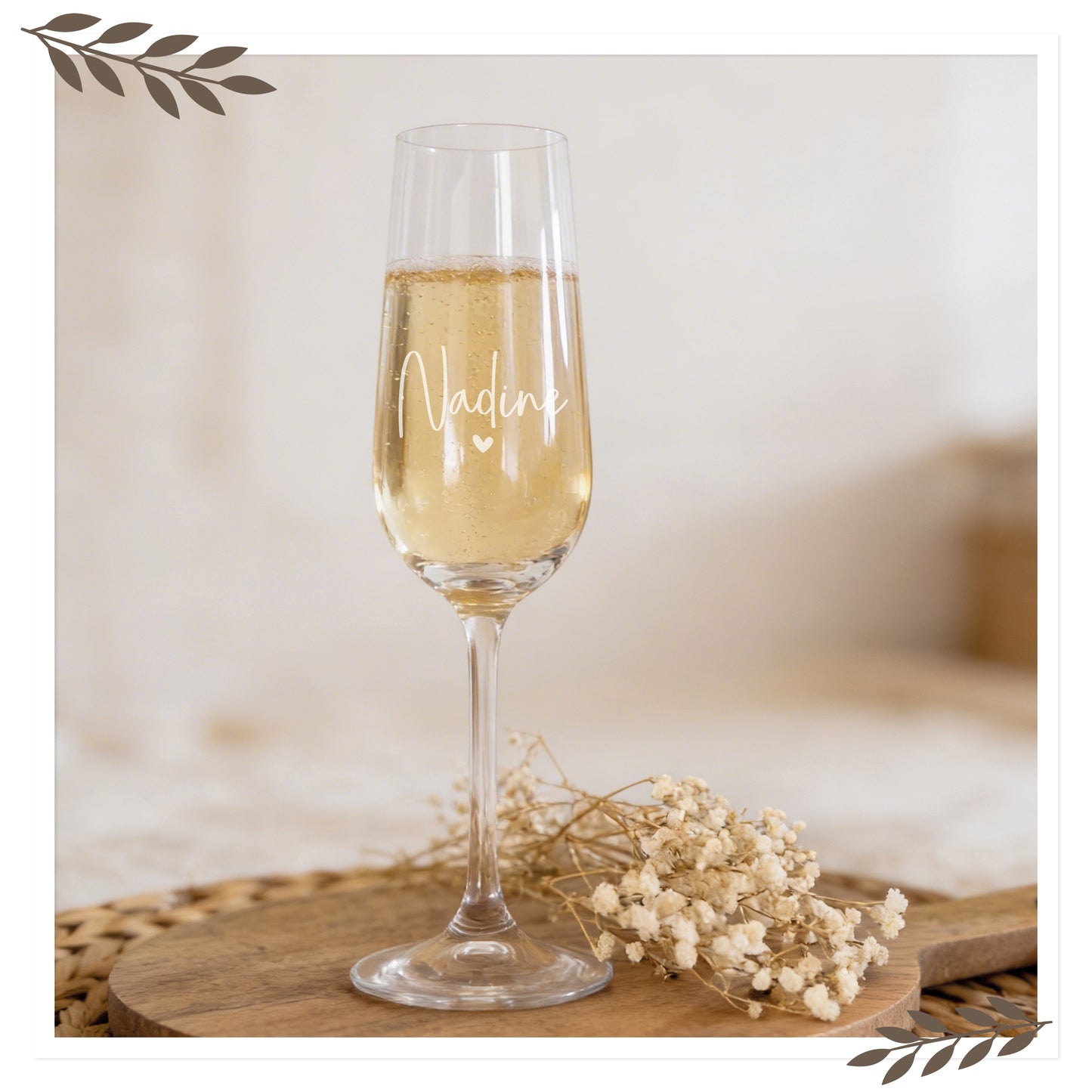 Personalisiertes Sektglas mit Name & Herz
