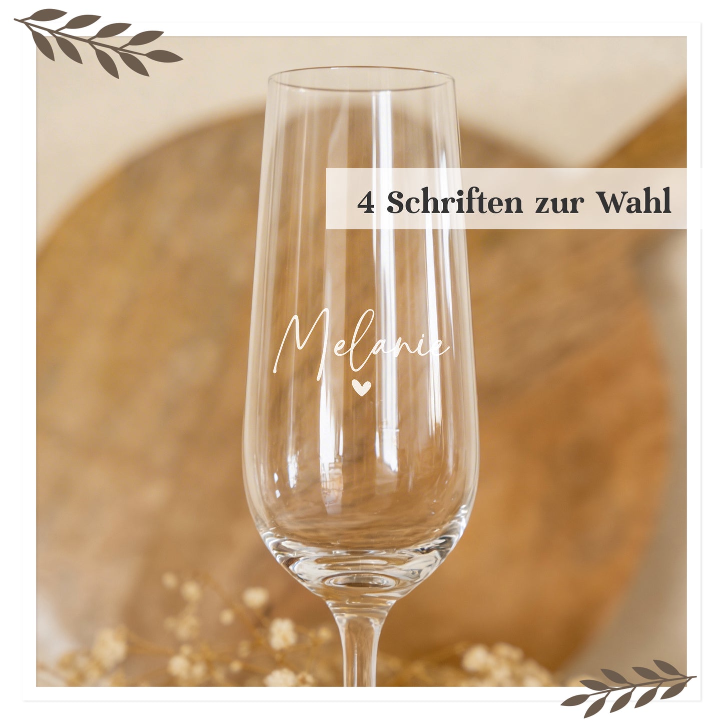 Personalisiertes Sektglas mit Name & Herz