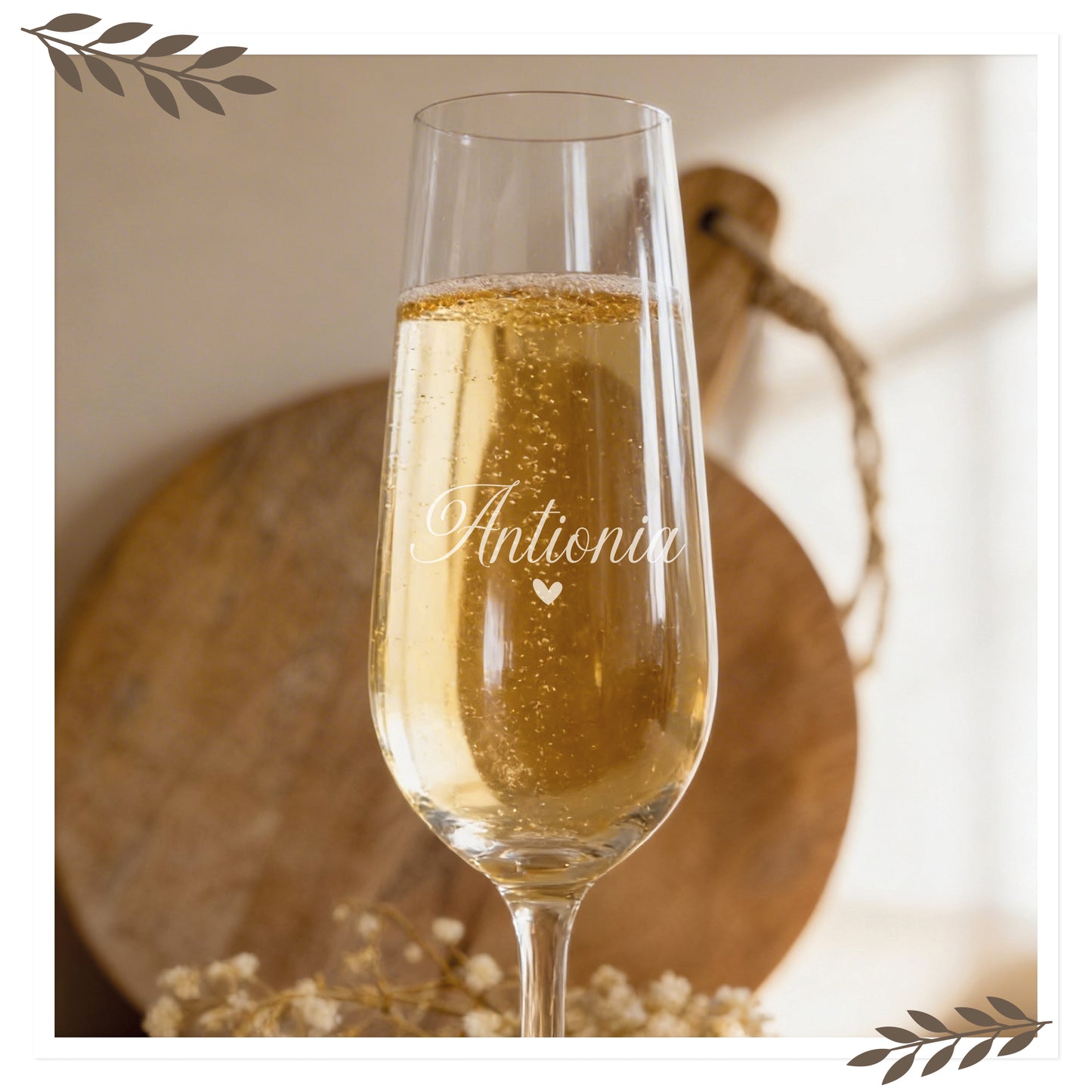 Personalisiertes Sektglas mit Name & Herz