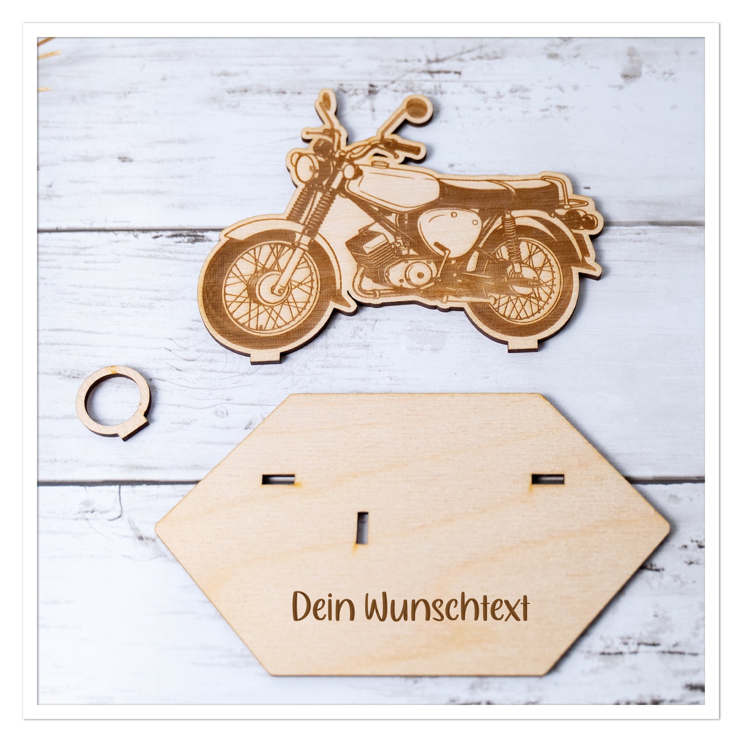 Geldgeschenk Motorrad Simson personalisiert Holz