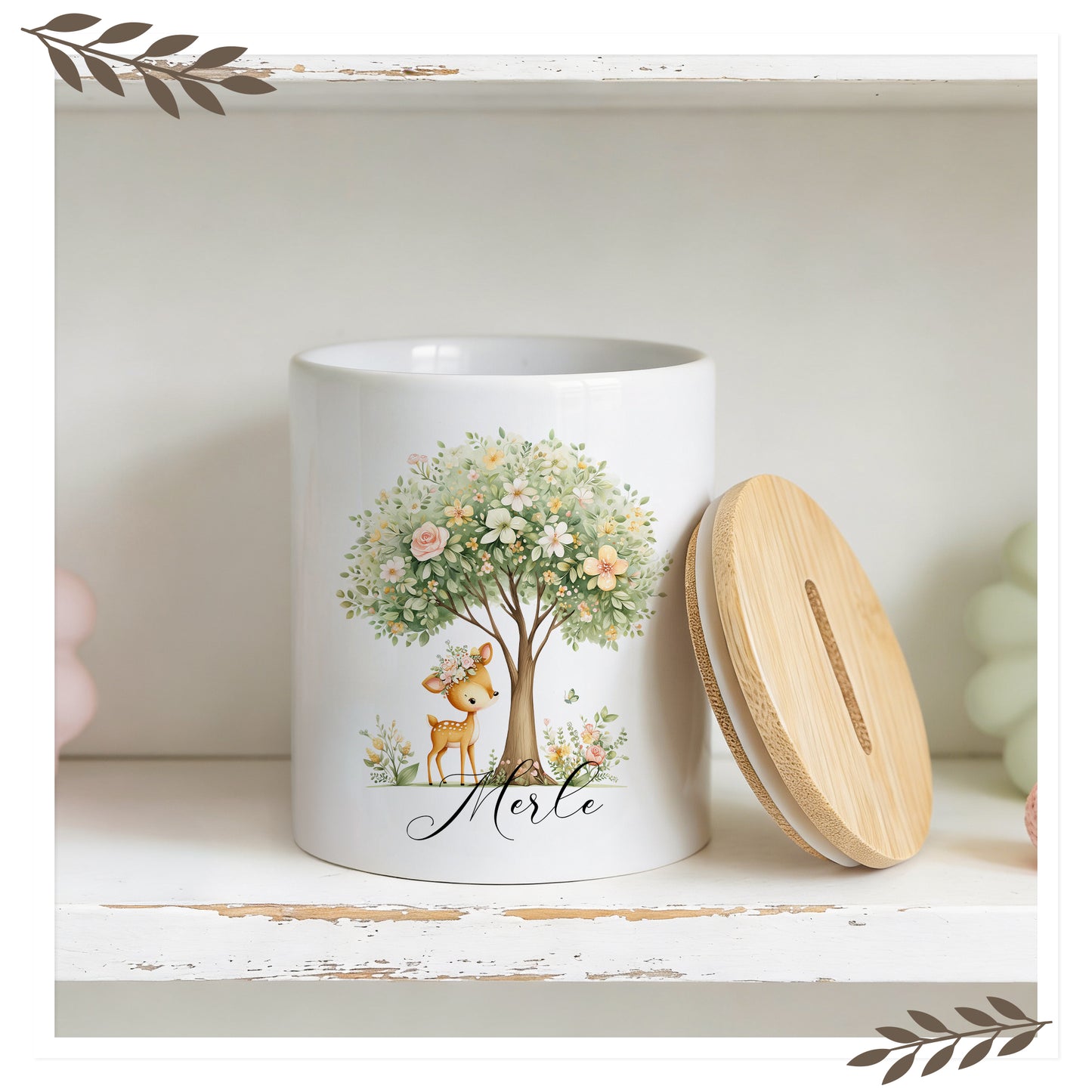 Kinder-Spardose Reh mit Name