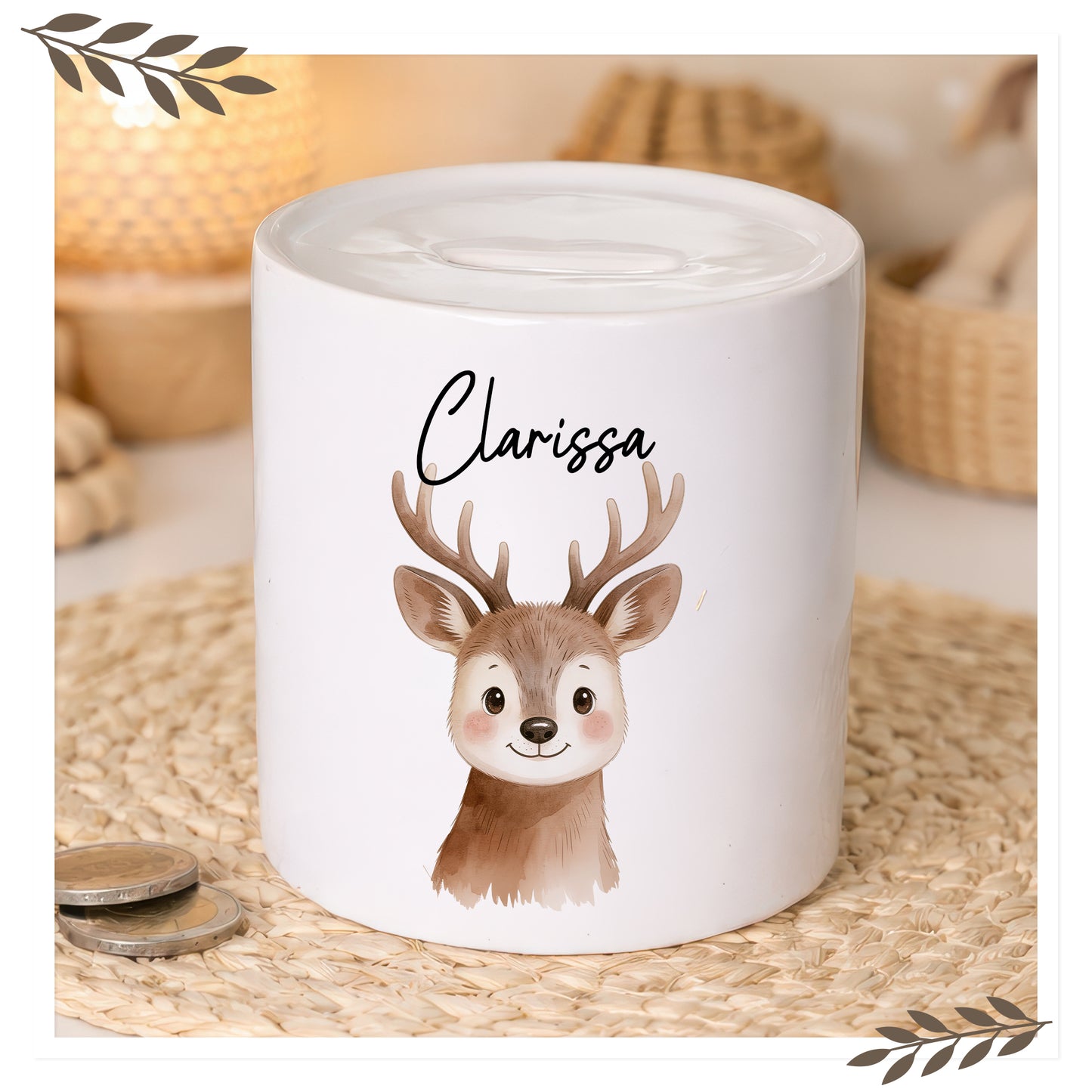 Personalisierte Kinder-Spardose mit Name & Tierportrait KSP-TP-001