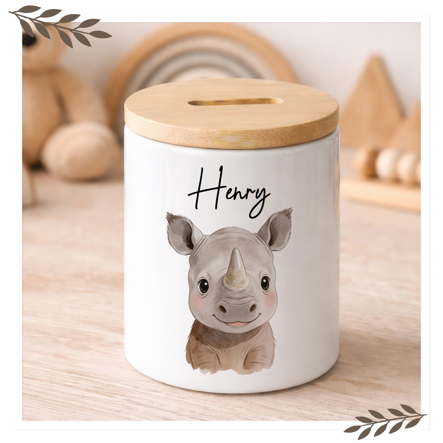 Personalisierte Kinder-Spardose mit Name & Tierportrait KSP-TP-001