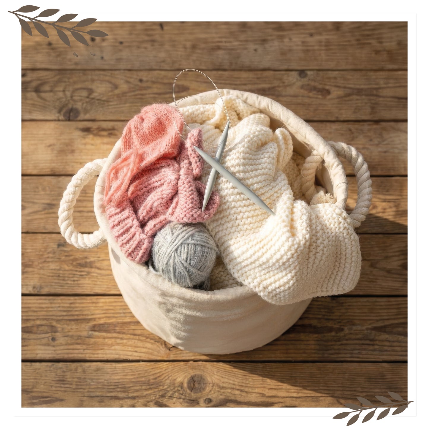 Personalisierter Strickkorb mit Name – „Strickkram“ SK02