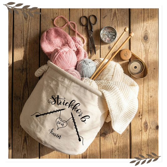 Personalisierter Strickkorb mit Name – „Strickkorb von“ SK03