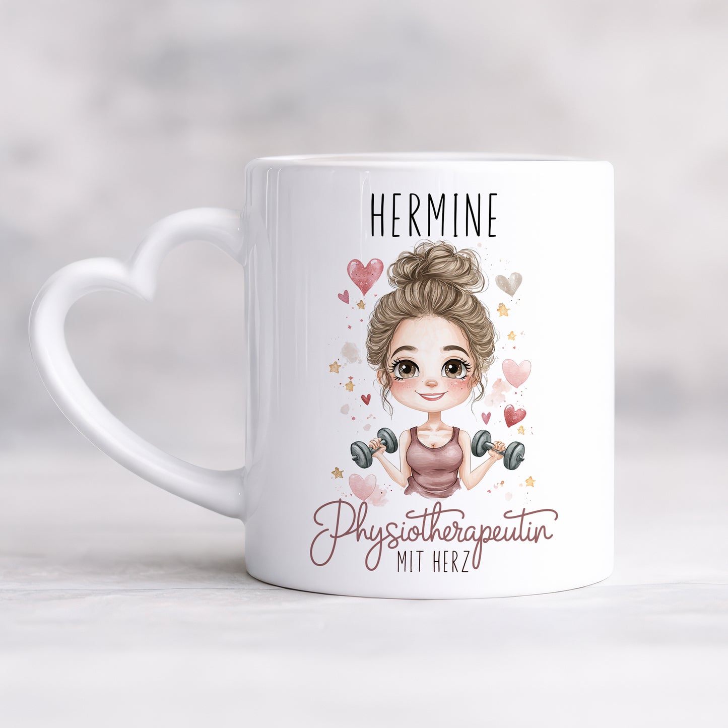 Tasse Physiotherapeutin mit Herz personalsiert