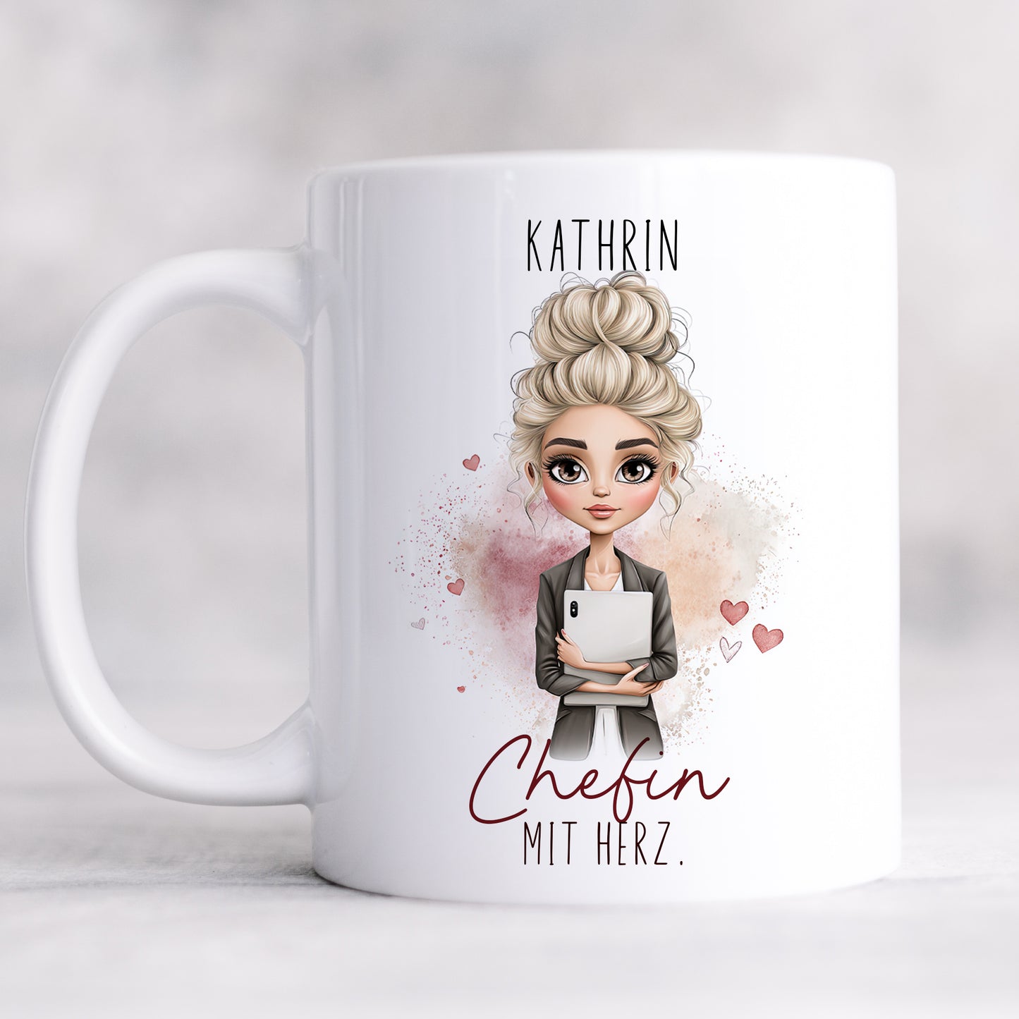Tasse Chefin mit Herz personalisiert
