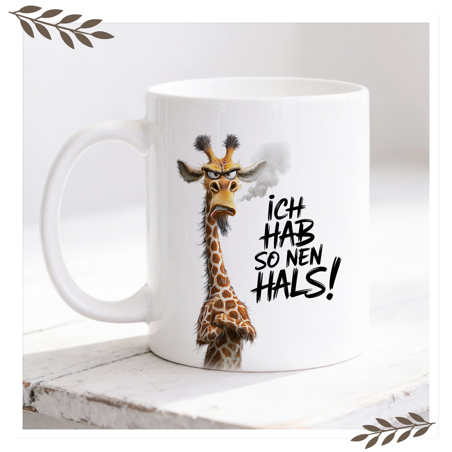 Lustige Giraffen Tasse „Ich hab so nen Hals!“