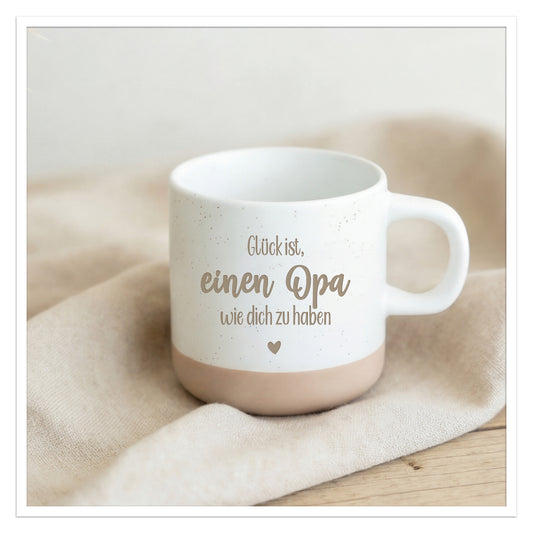 gravierte Tasse „Glück ist einen Opa wie dich zu haben“