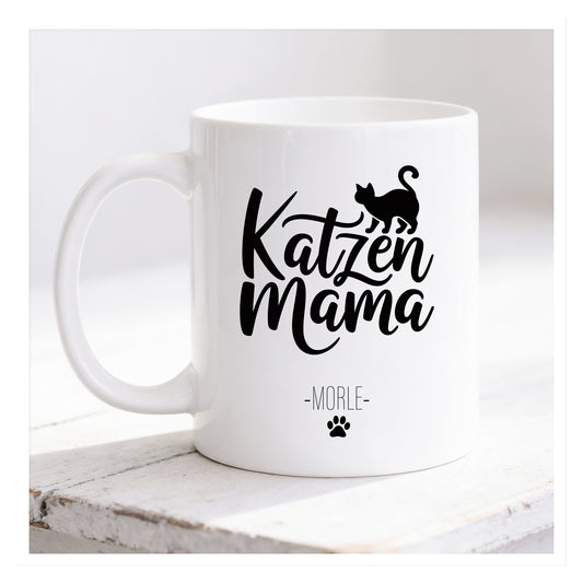 Katzenmama Tasse – personalisiert mit Namen
