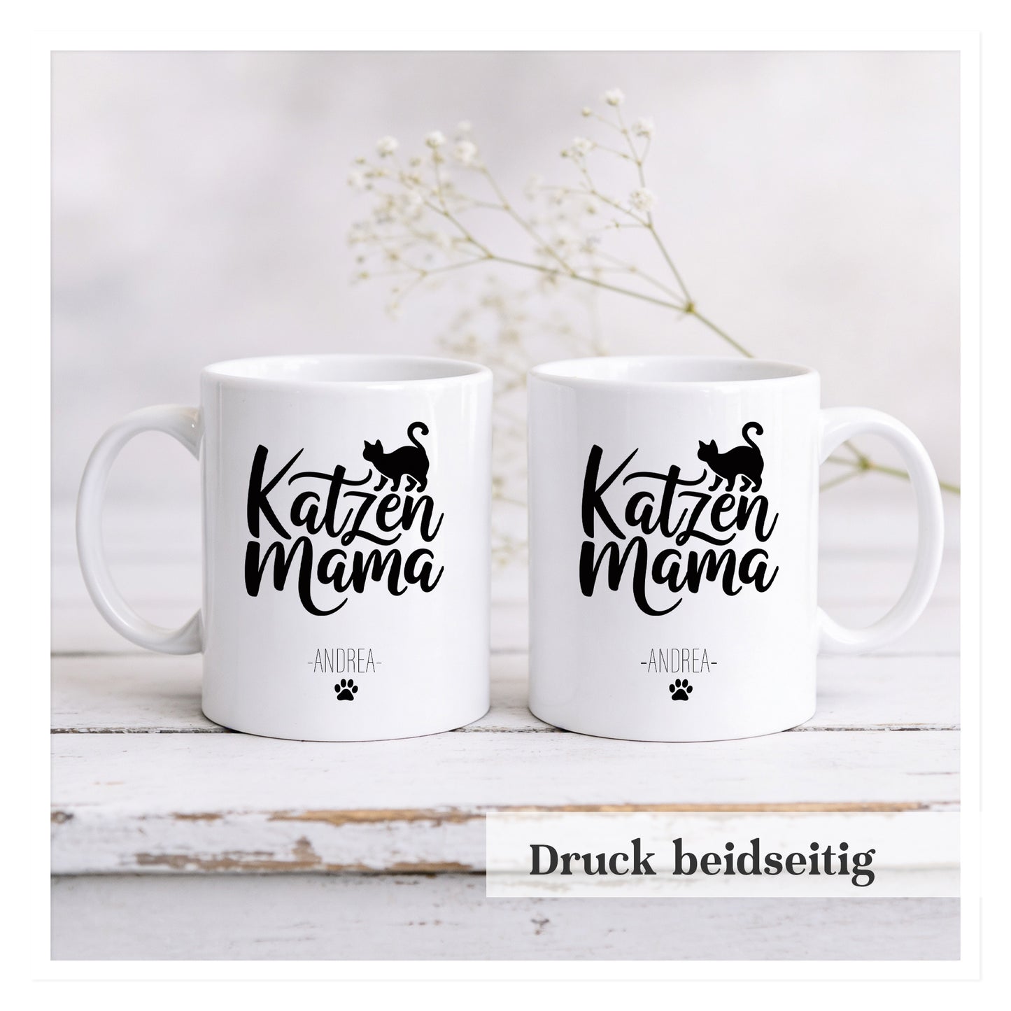 Katzenmama Tasse – personalisiert mit Namen