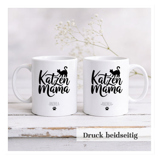 Katzenmama Tasse – personalisiert mit Namen