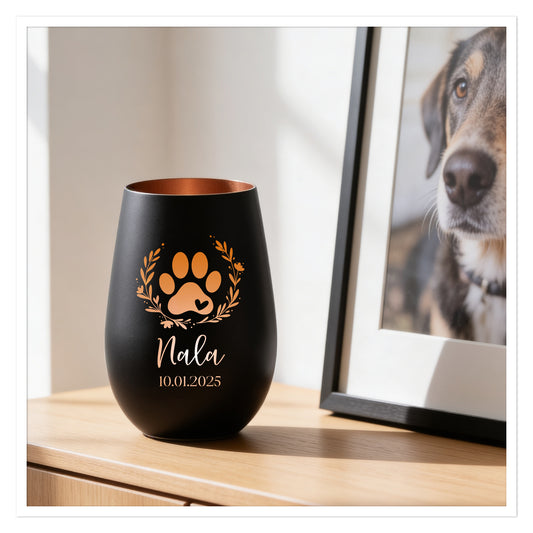 Tier Erinnerung – Personalisiertes Gedenklicht mit Pfote