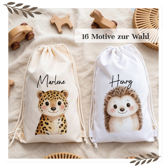 Personalisierter Turnbeutel mit Tiermotiv & Name KSP-TB-001