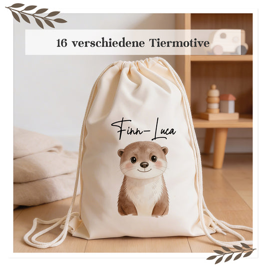 Personalisierter Turnbeutel mit Tiermotiv & Name