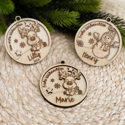 Personalisierter Weihnachtsbaum-Anhänger Kinder