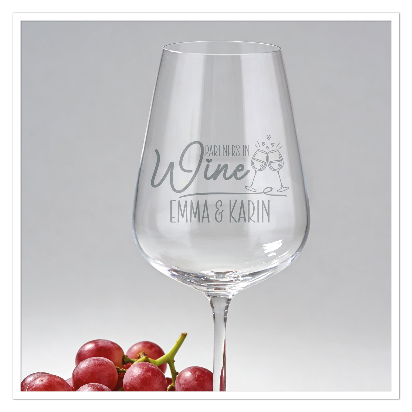 Personalisiertes Weinglas Partners in Wine mit Name(n)