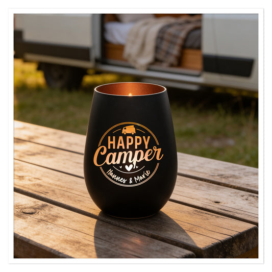 Personalisiertes Camping Windlicht – Happy Camper mit Namen