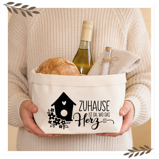 Geschenkkorb zum Selberfüllen „Zuhause ist da wo das Herz ist“